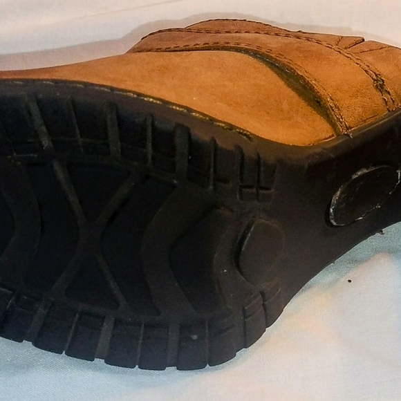 Boc Brown Concepts Brown Leather Buckle Accent High Heel Boot Shape Mules Size 6 - Picture 6 of 15